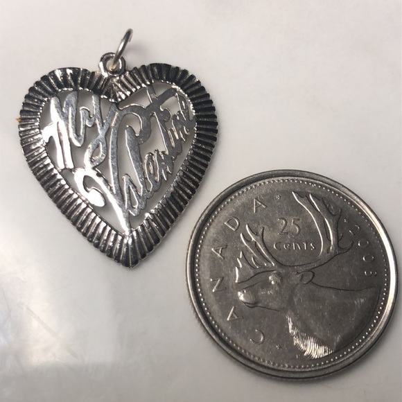 My Valentine sterling silver vintage pendant bracelet charm - Picture 4 of 4